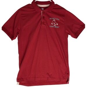MLB Boston Red Sox Men's Red Short-Sleeved Polo Shirt Size Medium